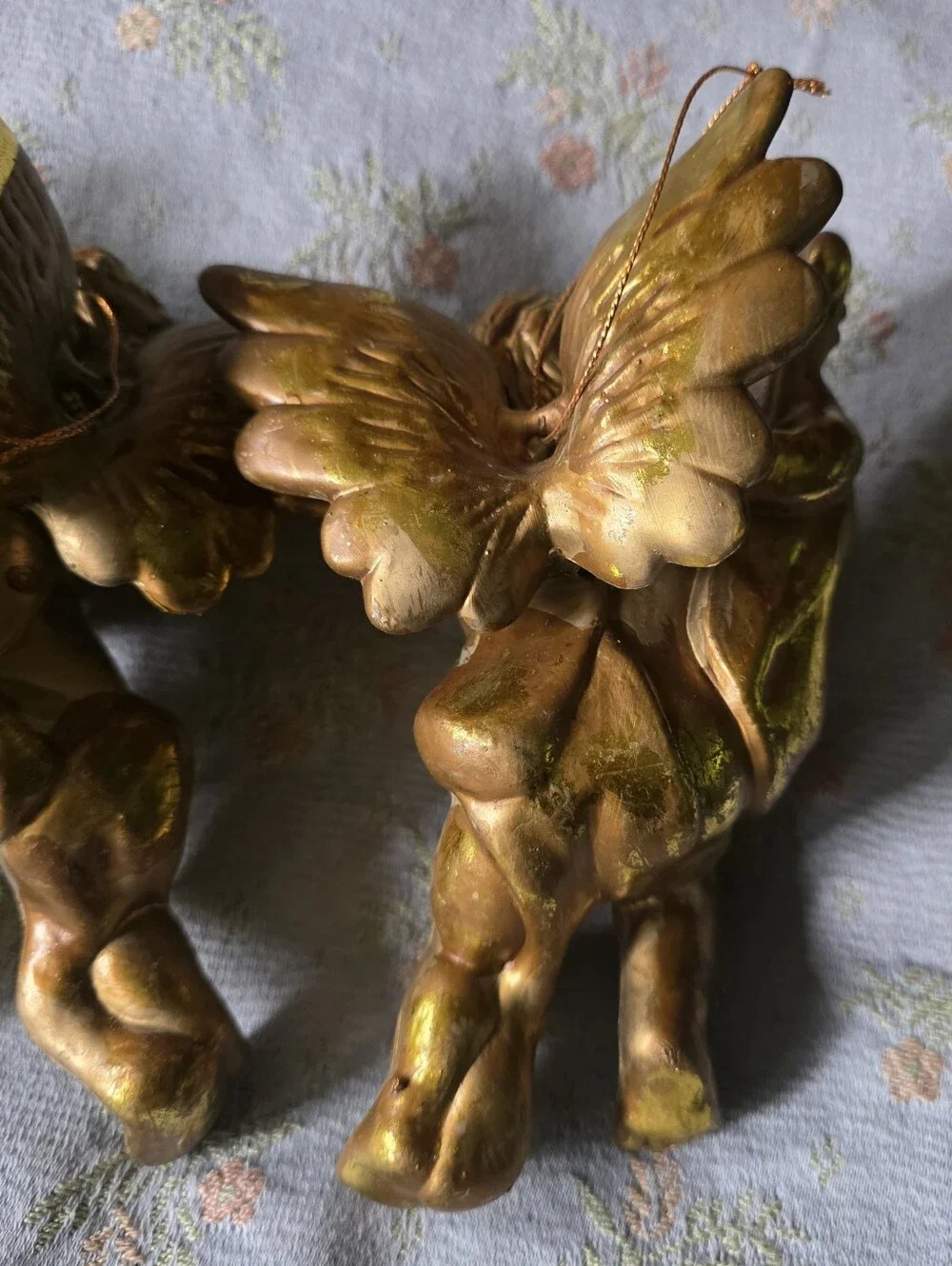 3 Pc Gold Cherub Ornament Lot